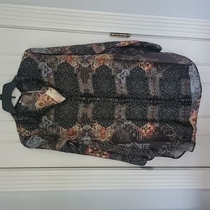 JOHNNY WAS NEW MUMBAI DELLA TUNIC TOP SHIRT SILK SMALL NWT